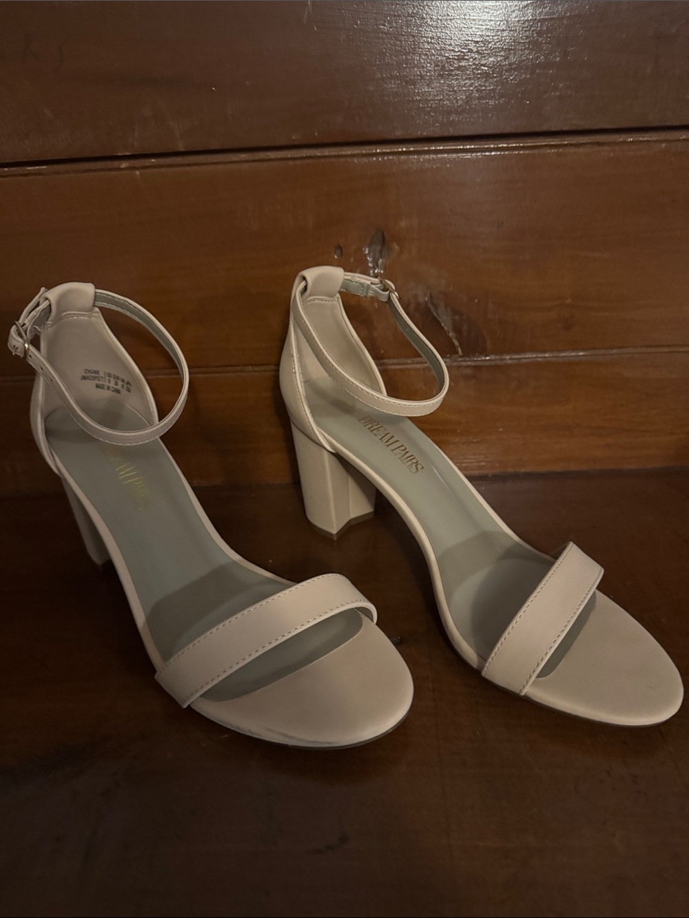 Dream Pairs Nude Ankle-Strap Block Heel Sandals